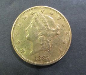 1885 Liberty Head $20 Gold Coin