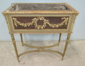 French Painted Cane Side Planter