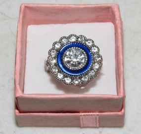 Dinner Ring with Large Clear Center Stone