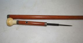 Bone Handle Two Piece Cane