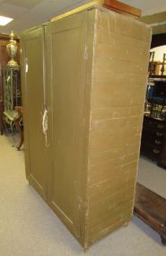 Painted Two Door Primitive Storage Cabinet