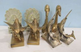 Eight Brass Book Ends