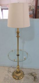 Brass Floor Lamp with Table