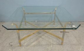 Beveled Glass Top Base and Metal Base