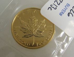 $20 Dollar Gold Maple Leaf Coin