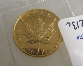 $20 Dollar Gold Maple Leaf Coin