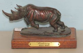 "Headstrong" Bronze Rhino by Bruce Brady