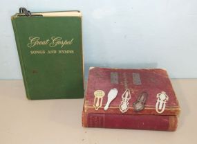 Five  Sterling Bookmark Clips with Three Books