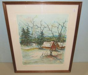"Old Barn" Lithograph