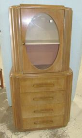 Blonde Art Deco China Cabinet