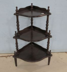Mahogany Three Shelf Corner Display