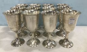12 Sterling Monogrammed Goblets