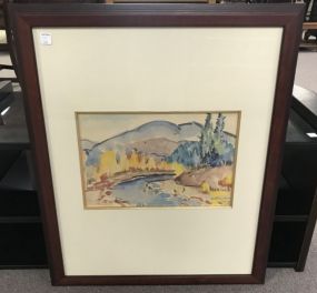 Marie Hull Pencil and Watercolor "Feather Ring Canyon"