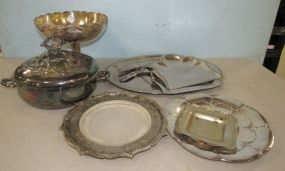 Group of Silver Plate Serving Pieces