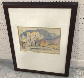 Marie Hull Pencil and Watercolor "Colorado"