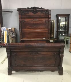 Antique Victorian Style High Back Bed