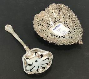 Gorham "Chantilly" Nut Dish and Nut Spoon