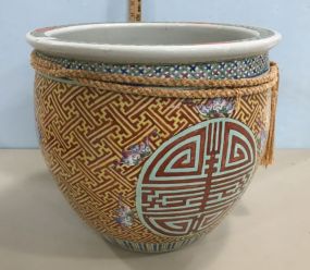 Chinese Hand Painted Porcelain Fish Bowl Planter