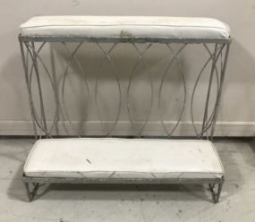 White Painted Wrought Iron Prayer Bench