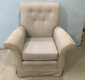 Striped Upholstered Arm Chair