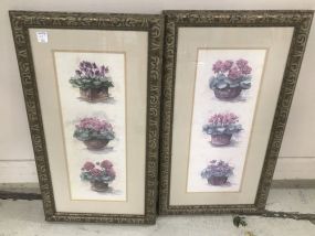 Pair of Modern Decor Flower Still Life Prints