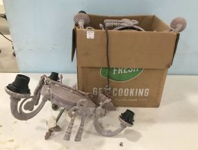 Distressed Three Arm Light Fixtures