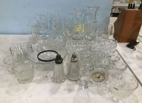 Group of Clear Glass Serving Pieces