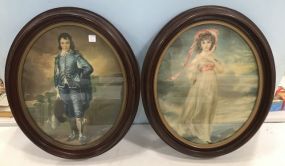 Two Oval Framed Prints "Blue Boy" and "Pinkie"