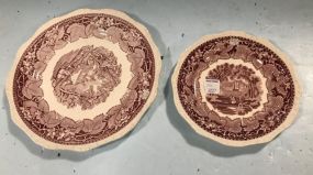 Pair of "Mason's Vista Redware Plates