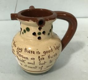 Torquay Scandy Puzzle Jug Mottoware Pottery