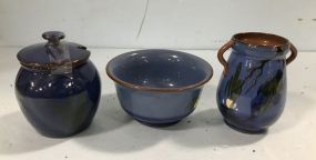 Three Torquay King Fisher Pottery
