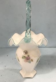 Fenton Modern Aqua Crest Basket