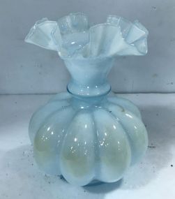 Blue Melon Fluted Vase