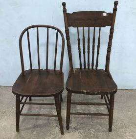 Bent Wood Chair and Pressed Back Chair