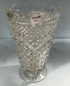 Large Pressed Glass Pitcher Diamond Pattern