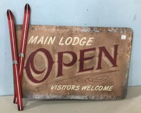 Main Lodge "OPEN" Visitors Welcome New Sign