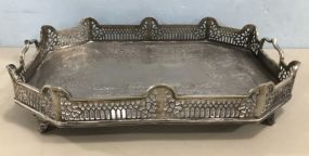 Ornate Silver Plated Footed Tray
