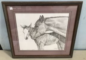 Drawing "Nuzzled" by Carol