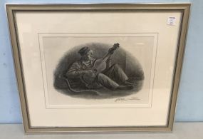 "Evening Day" Signed Lithograph by Fletcher Martin