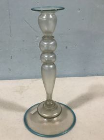 Tall Notage Venetian Art Glass Candlestick 12"