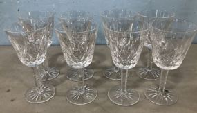 Eight "Lismore" Waterford Claret Wine Glasses