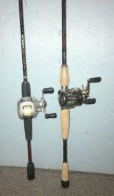 Two Open Face Reels and Rods