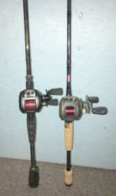 Two Open Face Reels and Rods