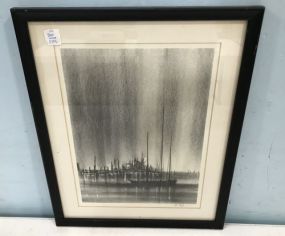 "Inlet" Signed Original Lithograph by Richard Florsheim