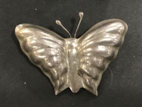 Vintage Sterling Butterfly Brooch Marked "Tm-104, Mexico .925