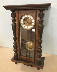 Antique Walnut Victorian Style Wall Clock
