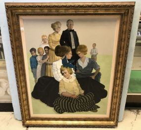 Rolland Golden "Daddy Had Favorites" Large Oil Painting