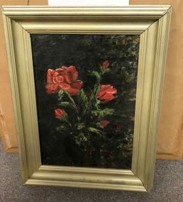 Willy Gisin Original Floral Oil on Masonite