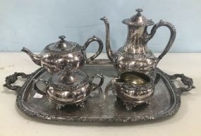International Silver Co. Wilcox "New Beverly Manor" Silver Plate Tea Set