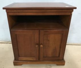 Modern Cherry Rolling TV Cabinet